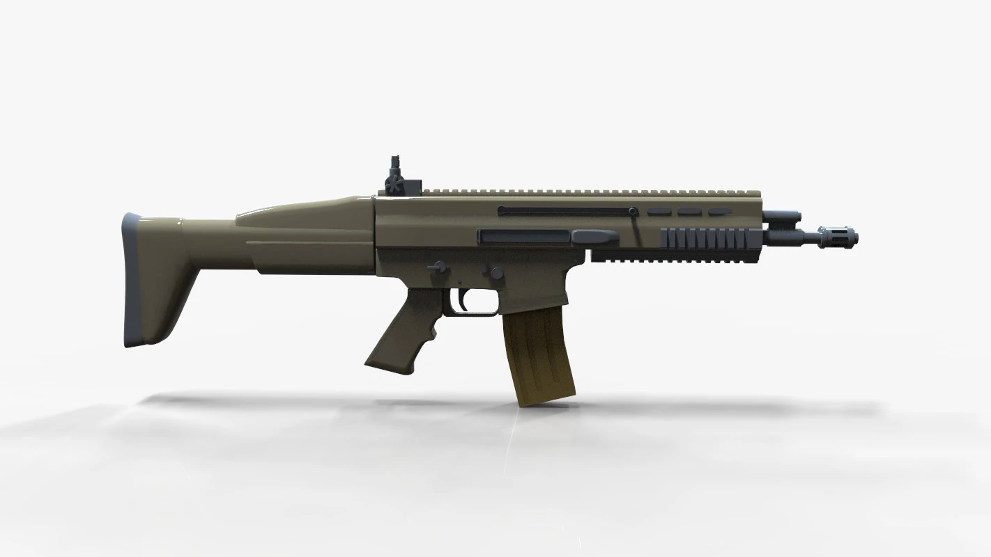 assault rifle scar l 3D Model .c4d .max .obj .3ds .fbx .stl .blend