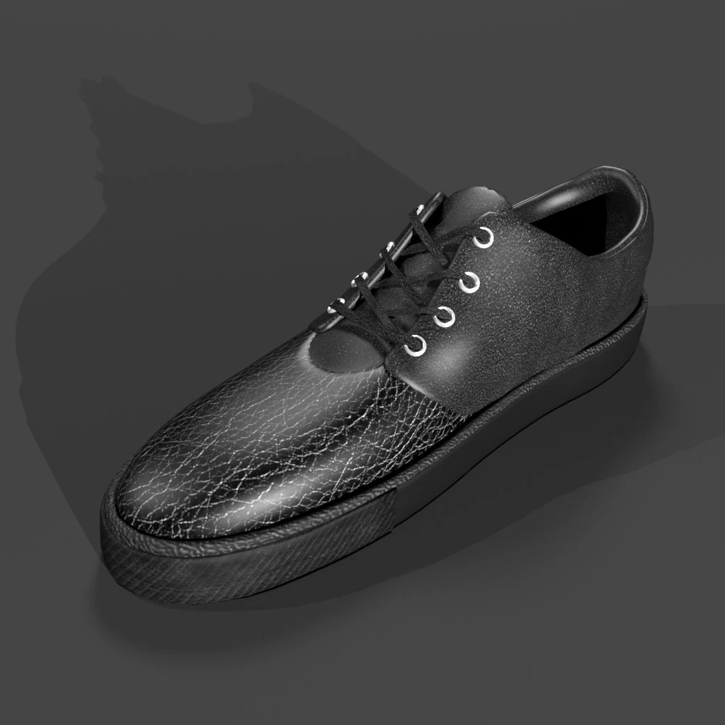 black leather shoes 3D Model .c4d .max .obj .3ds .fbx .stl .blend 