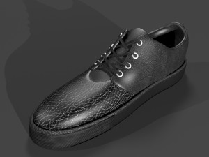 black leather shoes 3Dモデル