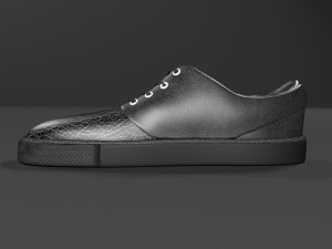 black leather shoes 3D Model