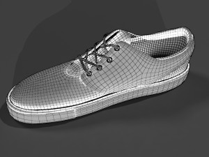 black leather shoes 3D Model