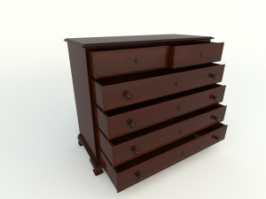 wooden chest of drawers 3D Model