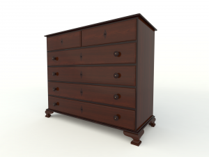 wooden chest of drawers 3D Model