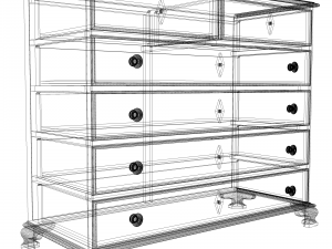 wooden chest of drawers 3D Model