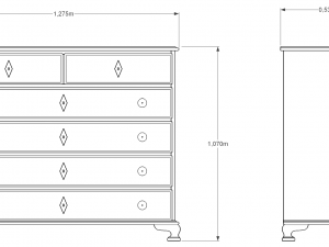 wooden chest of drawers 3D Model