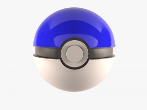 pokemon balls red yllow blue 3D 模型
