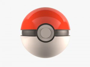pokemon balls red yllow blue 3D Model