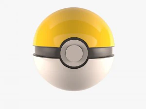 pokemon balls red yllow blue 3D Model