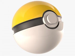 pokemon balls red yllow blue 3D Model