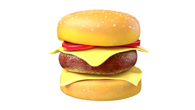 hamburger with chees tomato and meat Model 3D .c4d .max .obj .3ds .fbx .stl .blend 