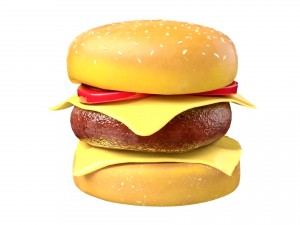 hamburger with chees tomato and meat 3D 모델
