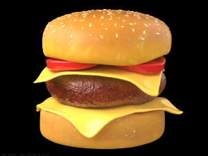 hamburger with chees tomato and meat Model 3D