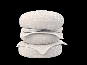 hamburger with chees tomato and meat Model 3D