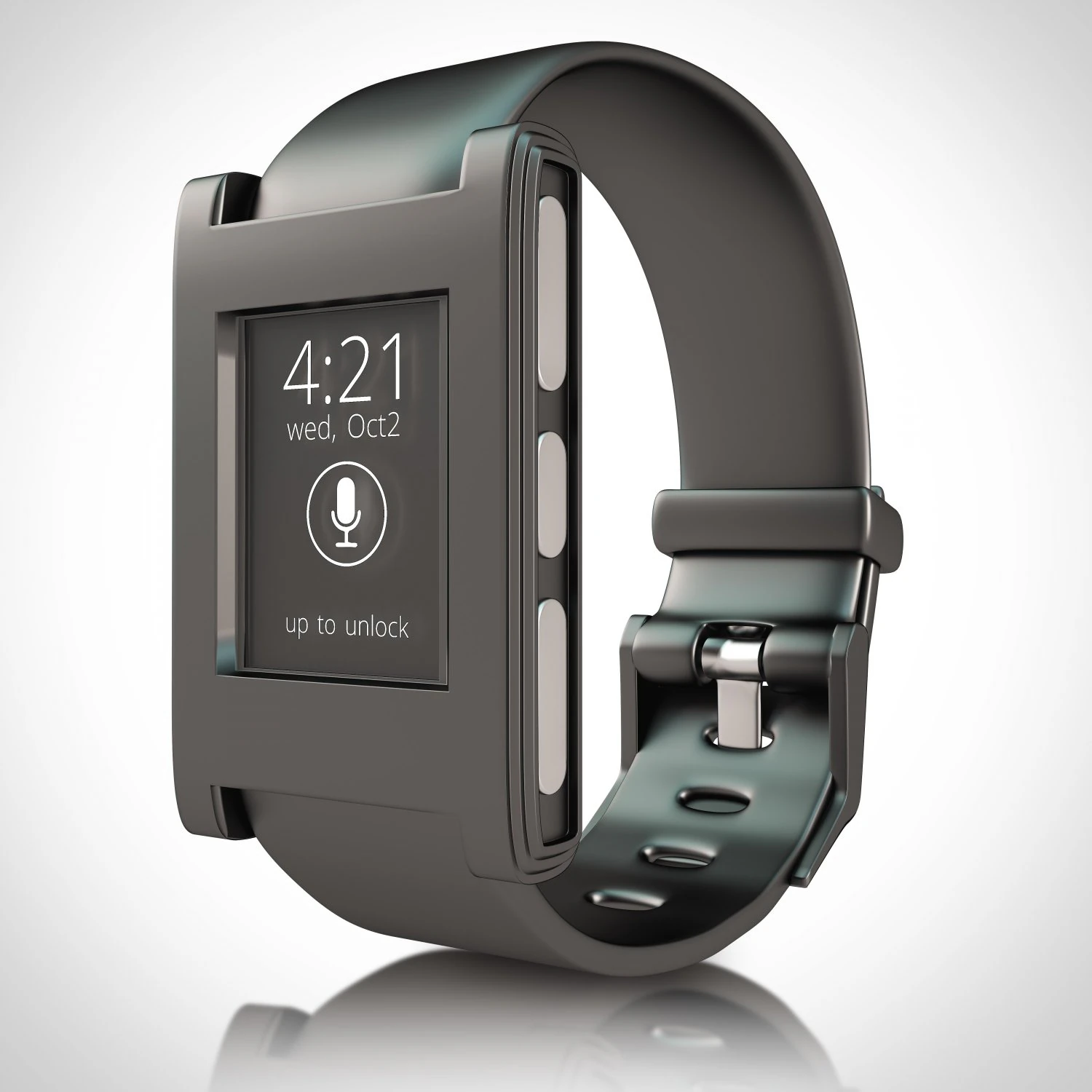 smart watch pebble 3d black 3D Model .c4d .max .obj .3ds .fbx .stl .blend 