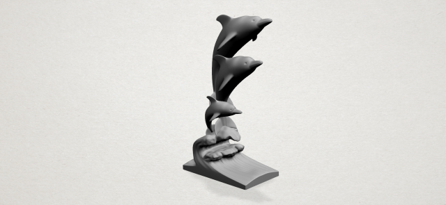 three dolphin 3D Print Model .c4d .max .obj .3ds .fbx .lwo .lw .lws