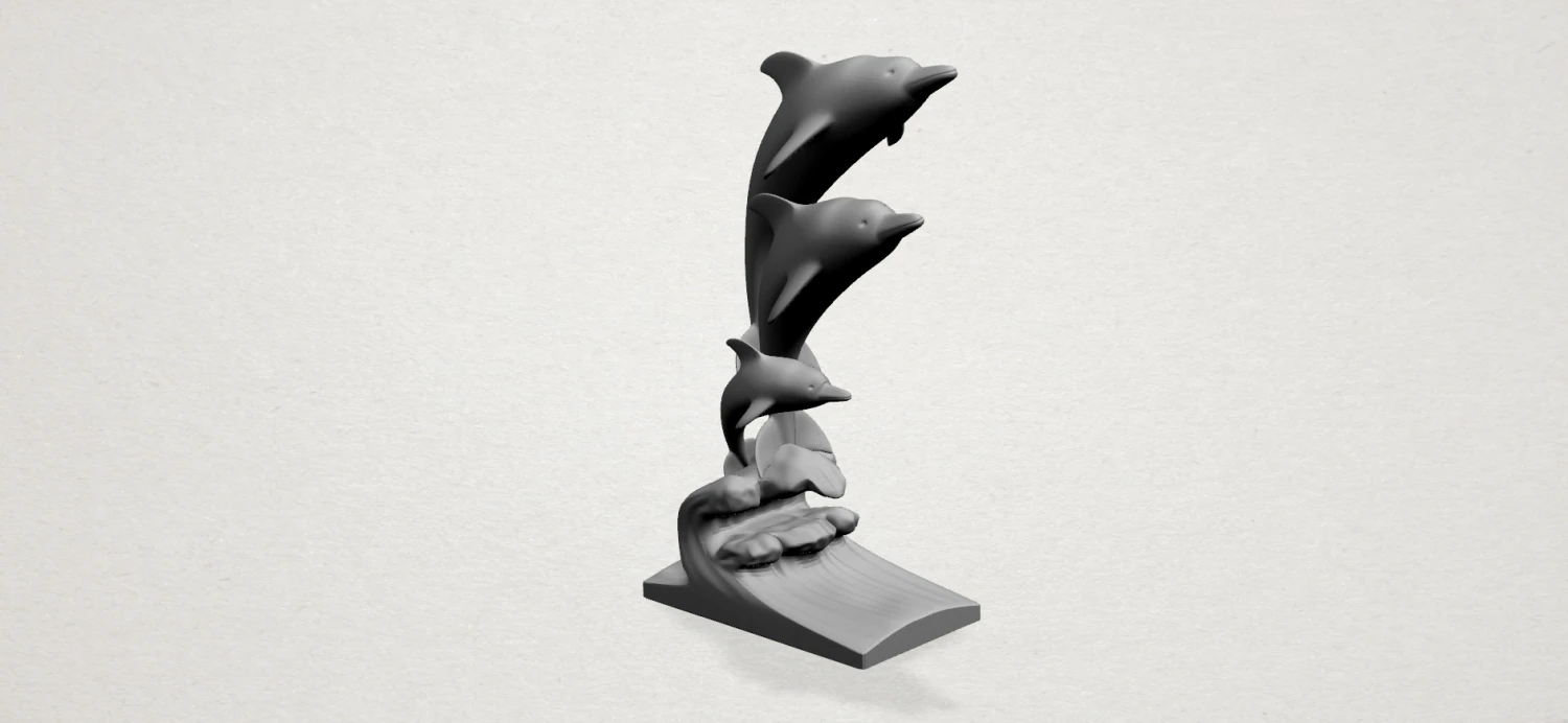three dolphin 3D Print Model .c4d .max .obj .3ds .fbx .stl .blend 