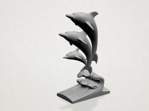 three dolphin 3D-printmodel