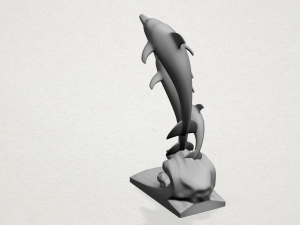 three dolphin 3D-printmodel