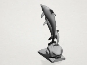 three dolphin 3D Print Model