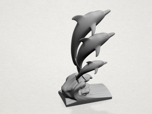 three dolphin 3D-printmodel