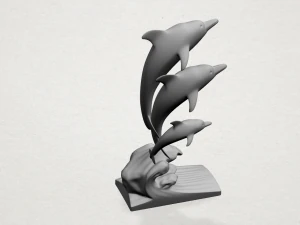 three dolphin 3D Print Model
