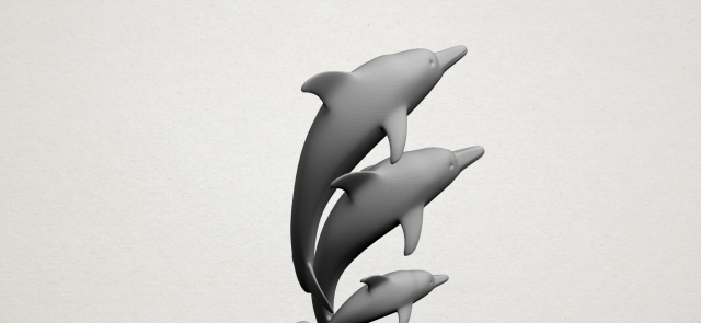 Download three dolphin 3D Model