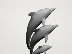 three dolphin 3D-printmodel