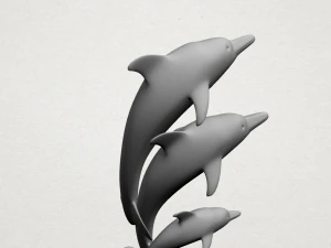 three dolphin 3D Print Model