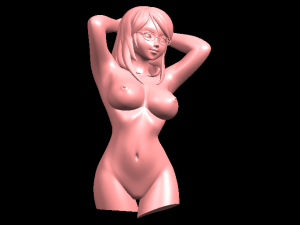 naked girl - half body 3D Print Model