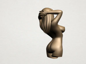 &ccedil;ıplak kız - yarım v&uuml;cut 3D Baskı Modeli