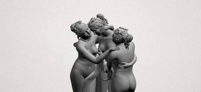 sculpture of three grace i 3Dプリントモデル .c4d .max .obj .3ds .fbx .stl .blend 