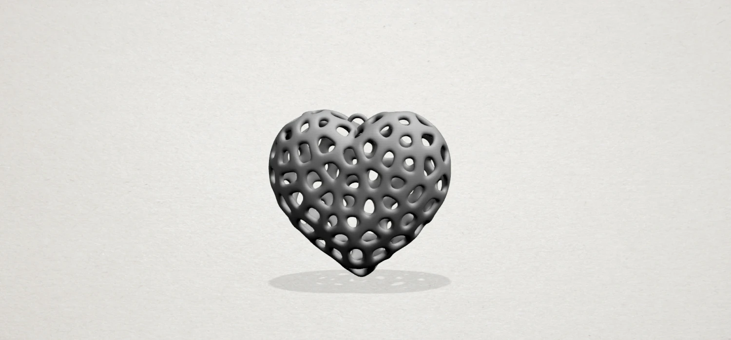 necklaces -voronoi heart 3D Print Model .c4d .max .obj .3ds .fbx .stl .blend