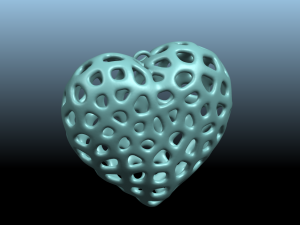 necklaces -voronoi heart 3D-Druckmodell