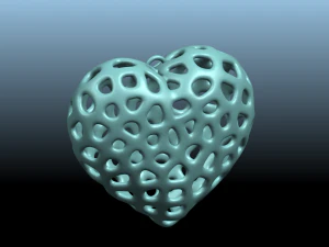 necklaces -voronoi heart 3D Print Model