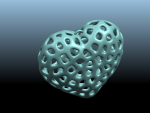 necklaces -voronoi heart 3D-Druckmodell