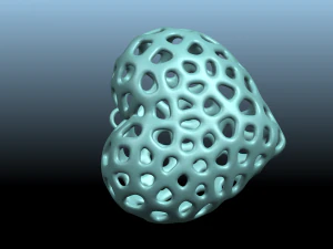 necklaces -voronoi heart 3D Print Model