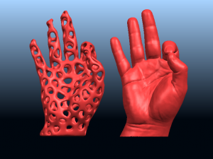 voronoi hand 3D-Druckmodell