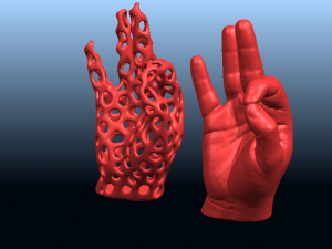 voronoi hand 3D-Druckmodell