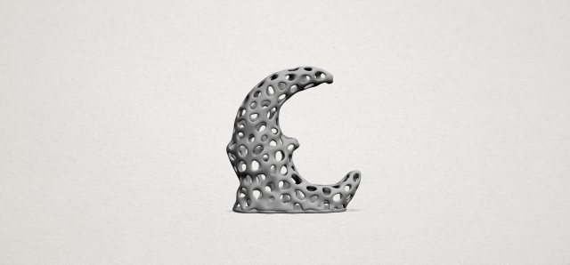 voronoi moon 3D Baskı Modeli .c4d .max .obj .3ds .fbx .stl .blend 