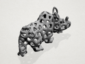 rhinoceros in voronoi shape 3D Baskı Modeli