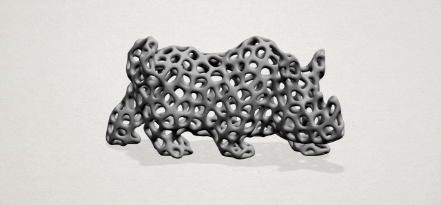 rhinoceros in voronoi shape 3D Baskı Modeli .c4d .max .obj .3ds .fbx .stl .blend 