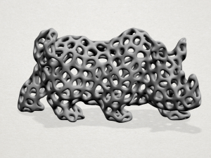 rhinoceros in voronoi shape 3D Print Model