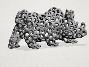rhinoceros in voronoi shape 3D Baskı Modeli
