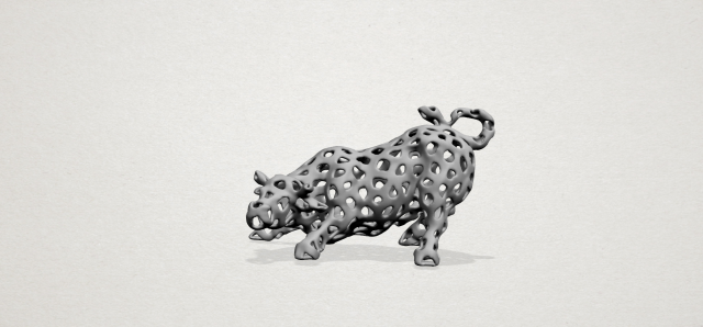 bull in voronoi shape 3Dプリントモデル .c4d .max .obj .3ds .fbx .stl .blend 