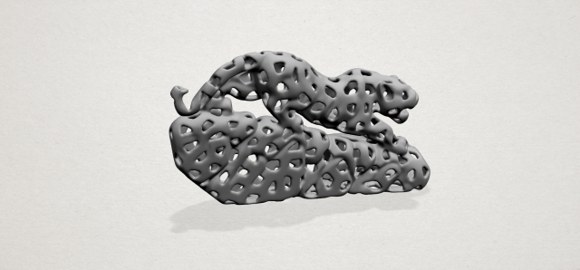 leopard in voronoi shape 3D-Druckmodell .c4d .max .obj .3ds .fbx .stl .blend 