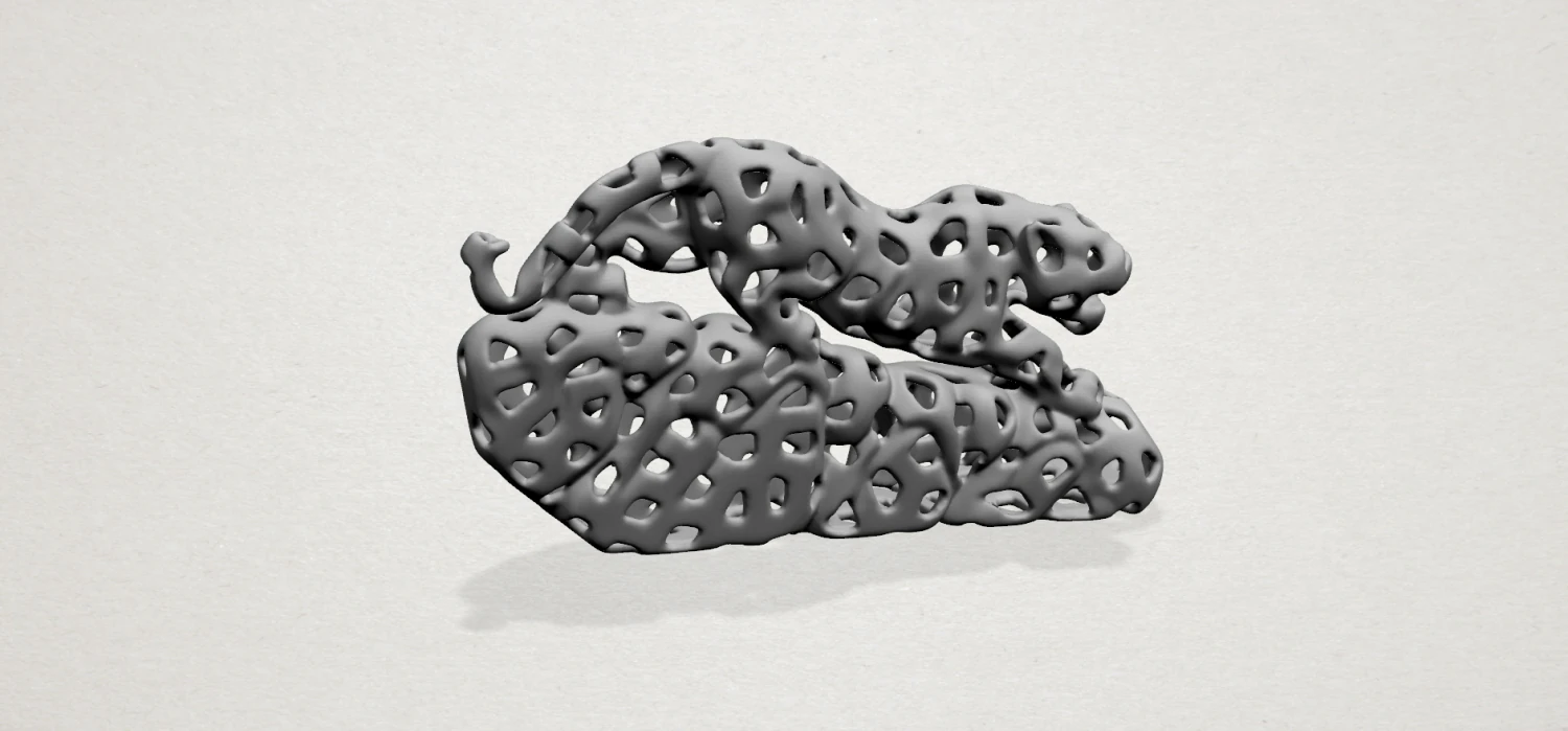 leopard in voronoi shape 3D Print Model .c4d .max .obj .3ds .fbx .stl .blend 