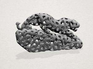 leopard in voronoi shape 3D Print Model