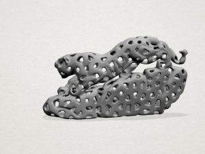 leopard in voronoi shape 3D-Druckmodell