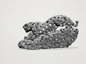 leopard in voronoi shape 3D Print Model