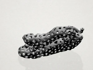leopard in voronoi shape 3D Print Model